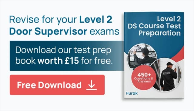 Download the free SIA Door Supervisor Course test prep book by Hurak – 450+ questions and answers for learners in Norwich