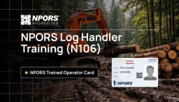Operator using log handler machine during NPORS N106 training course UK