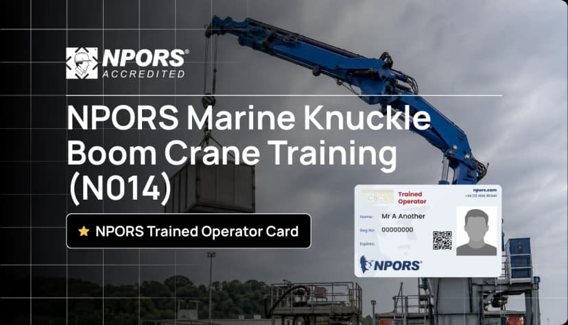 NPORS Marine Knuckle Boom Crane training for safe offshore and dockside lifting operations