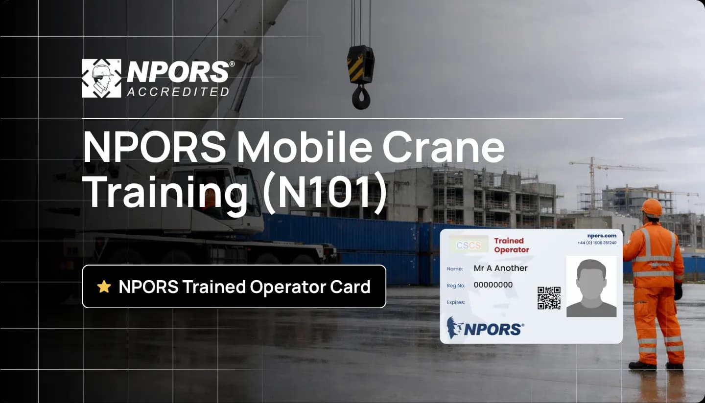 NPORS Mobile Crane Training (N101) with a trained operator card