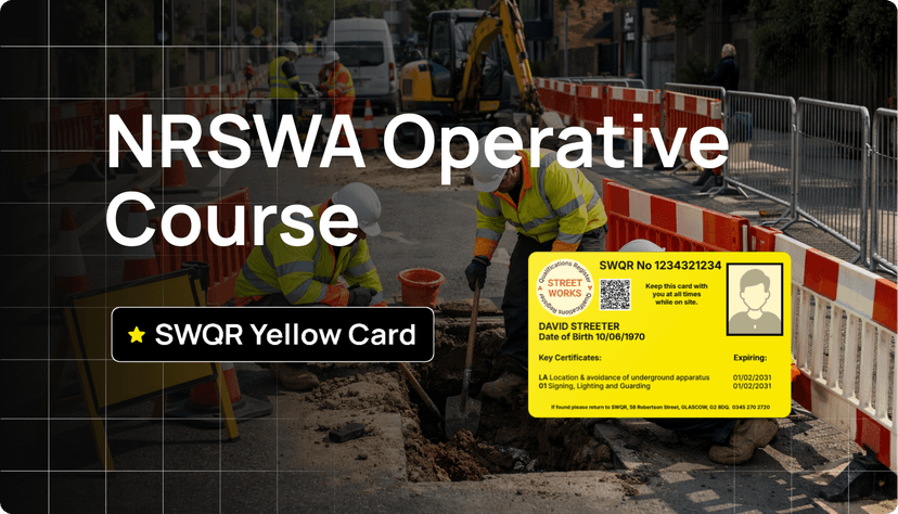 NRSWA Operative Course image with SWQR Yellow Card