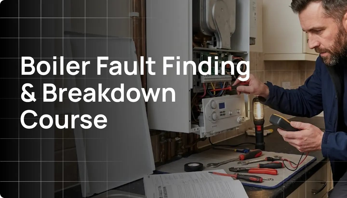 Gas engineer working after taking boiler fault finding course by Hurak