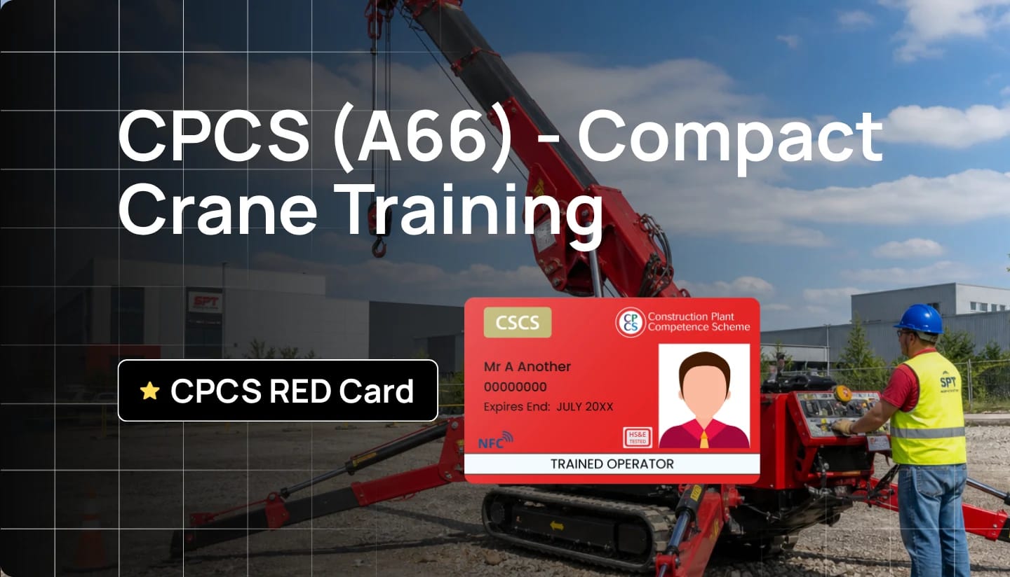 Learner efficiently using a spider crane after taking the CPCS A66 Compact Crane Training with Hurak