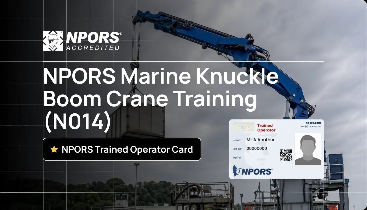 NPORS Marine Knuckle Boom Crane training for safe offshore and dockside lifting operations