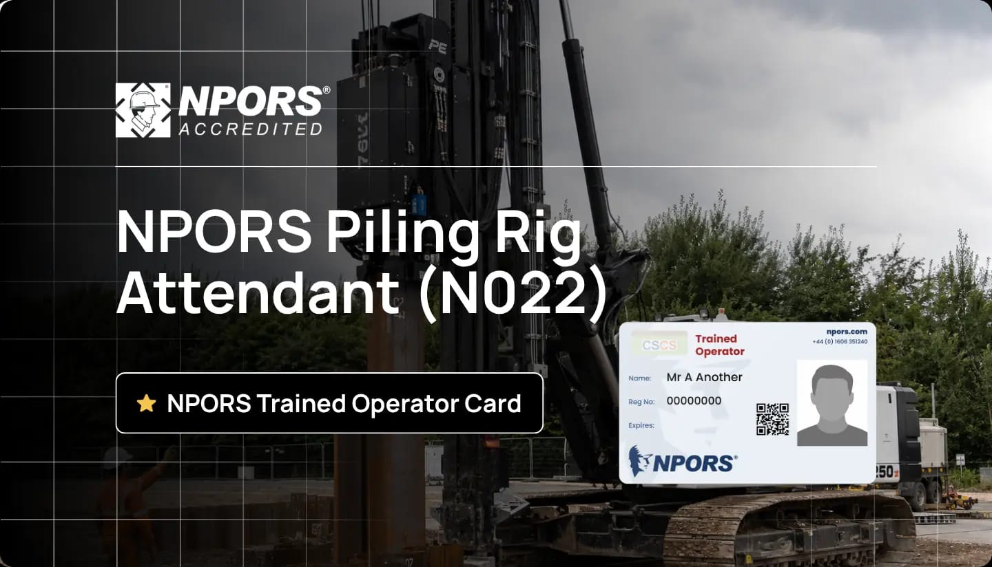 Piling operations underway with attendant supporting site communication and safety
