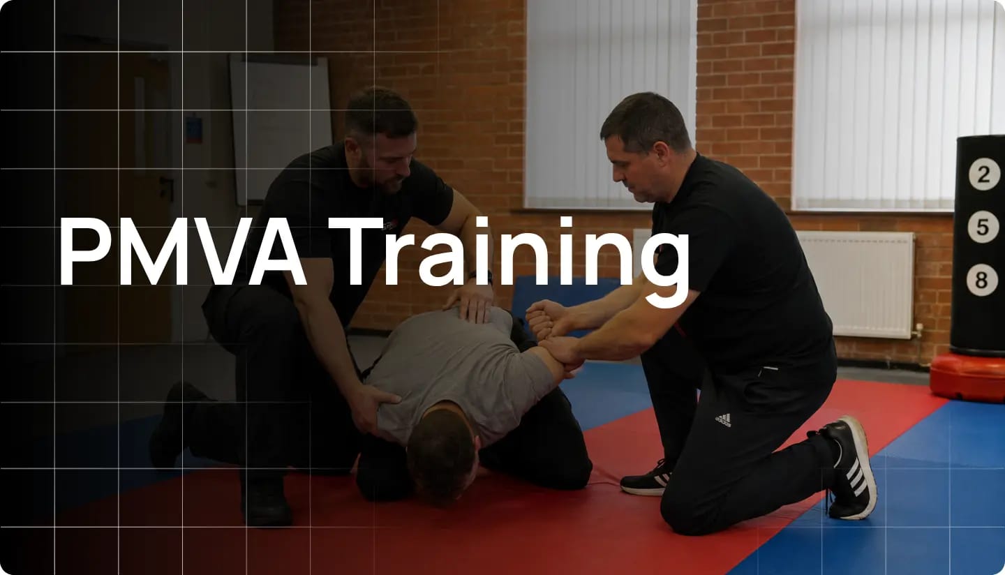 PMVA training demonstrating safe violence and aggression management techniques