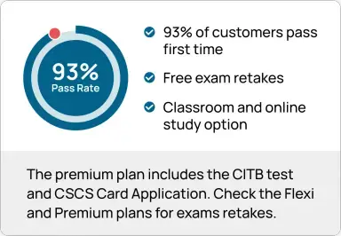93% pass rate – free exam retakes, classroom and online study options for the CSCS Green Card Course at Hurak