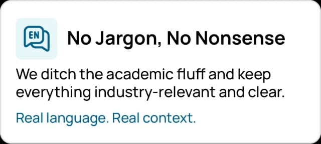 Simple and clear NVQ course content without academic jargon