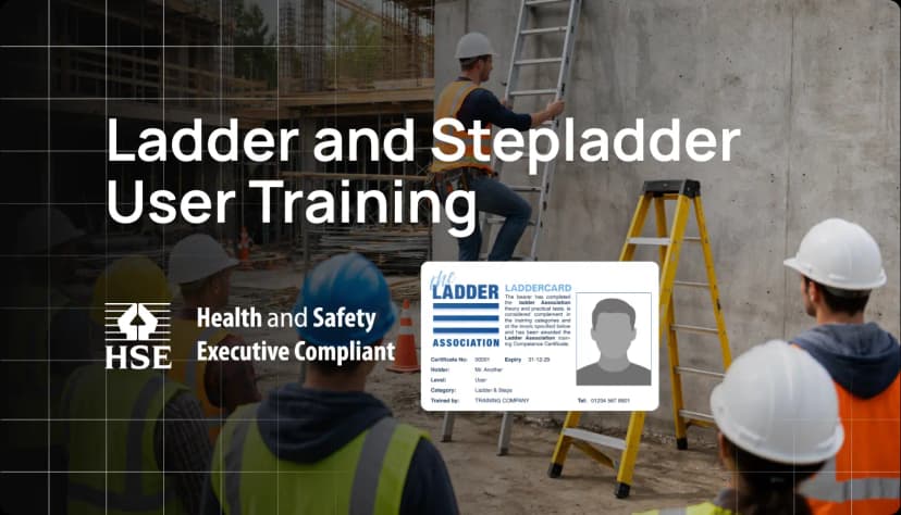 Construction workers learning safe ladder handling during ladder safety training | Hurak