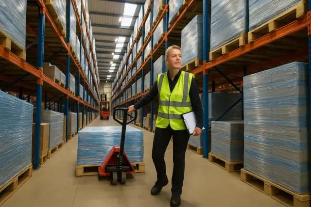 Manual handling training showing a worker lifting a box correctly using safe posture and proper lifting technique