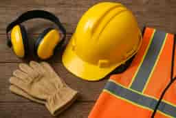 Construction safety gear for Level 1 Award in Health and Safety in a Construction Environment Course