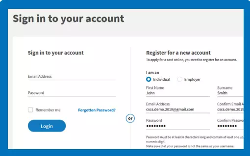 create an account for cscs