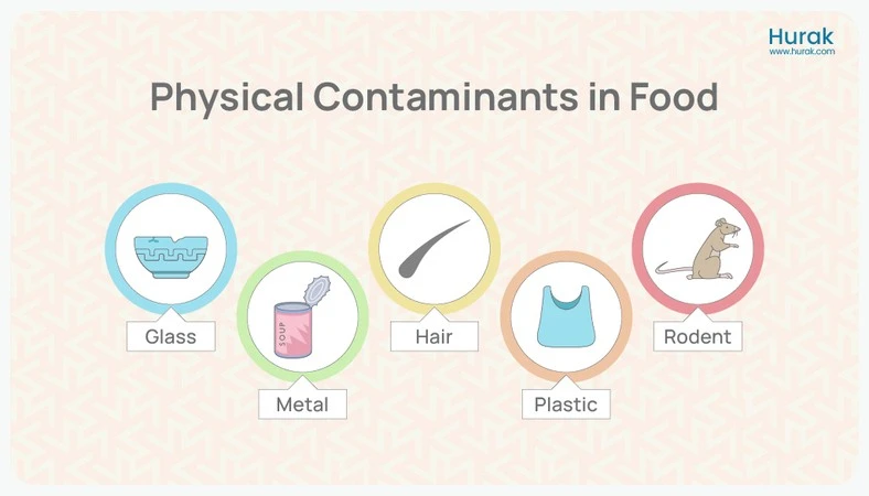 types of physical contaminants in food