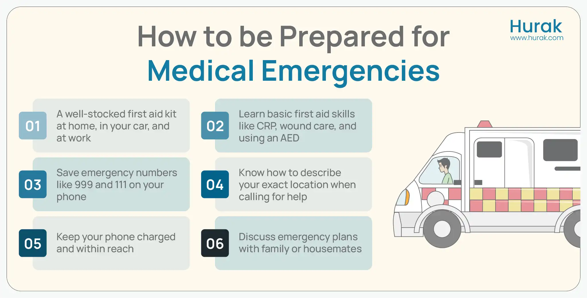 Banner promoting Hurak’s Comprehensive First Aid at Work Course, builds confidence to handle workplace emergencies