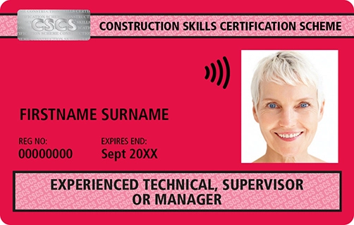 Red CSCS Experienced Technical Supervisor or Manager Card